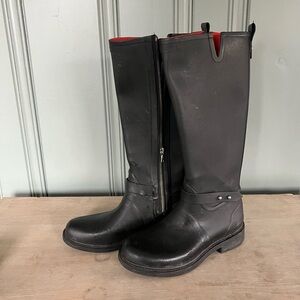 Rag & Bone Black Biker Rain Boots